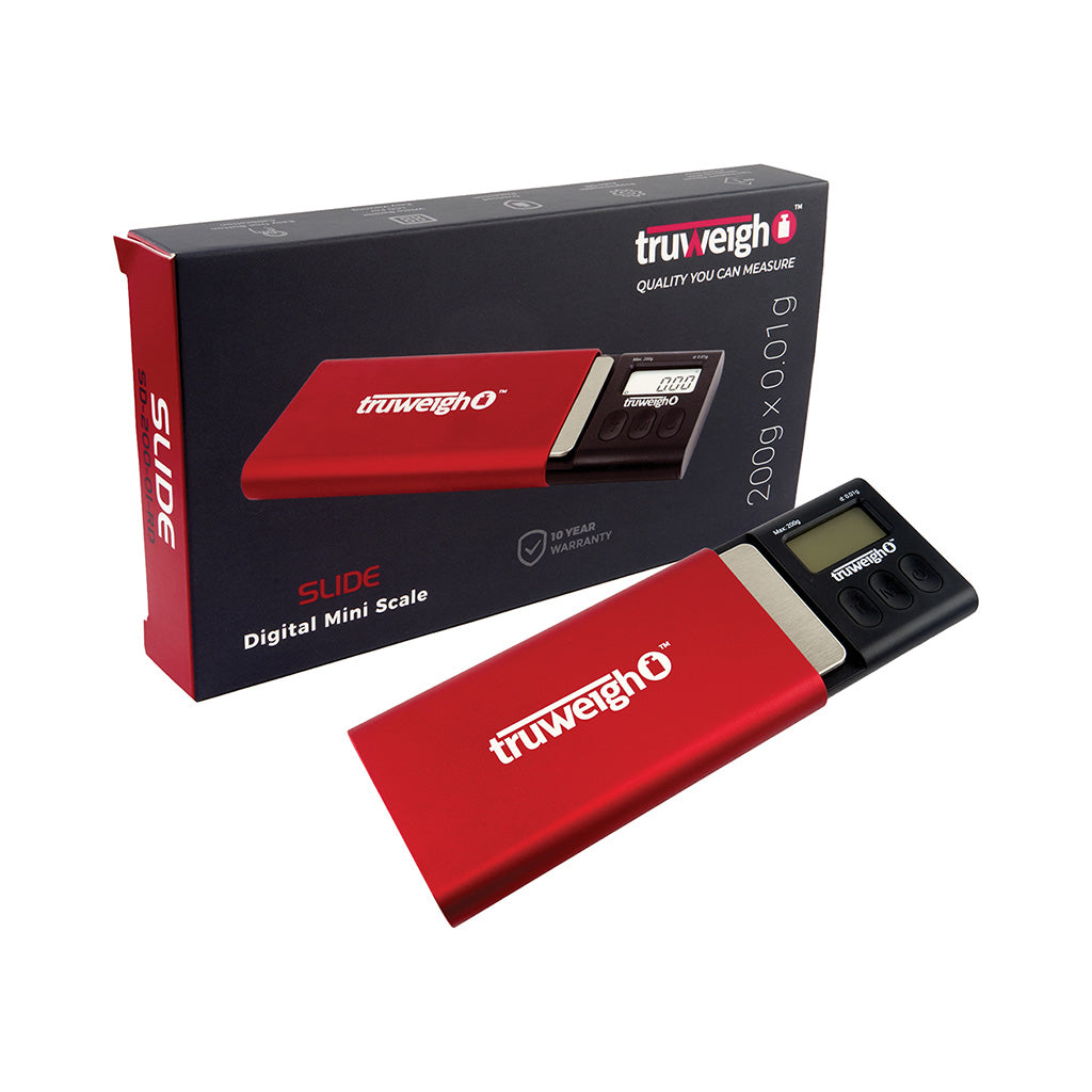 200g x .01g Red Slide Digital Mini Scale Truweigh by Truweigh - Wholesale