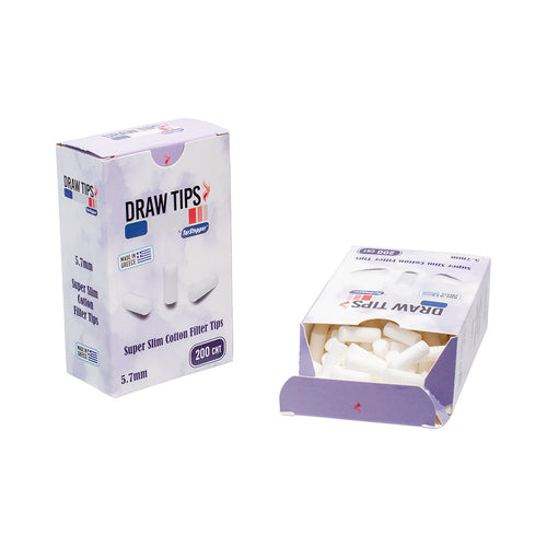 12ct. 200pcs Cotton Super Slim 5.7mm Filter Tips - by Tar St by Tar Stopper - Wholesale