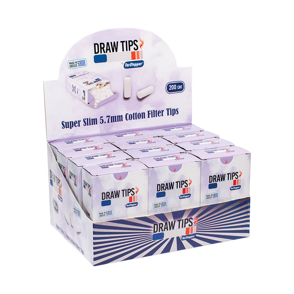 12ct. 200pcs Cotton Super Slim 5.7mm Filter Tips - by T Wholesale