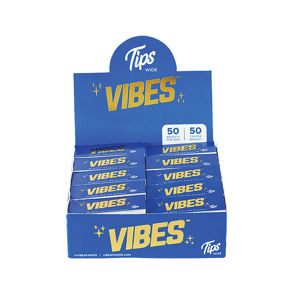 50ct Vibes Wide Tips White by Green Flower - Wholesale