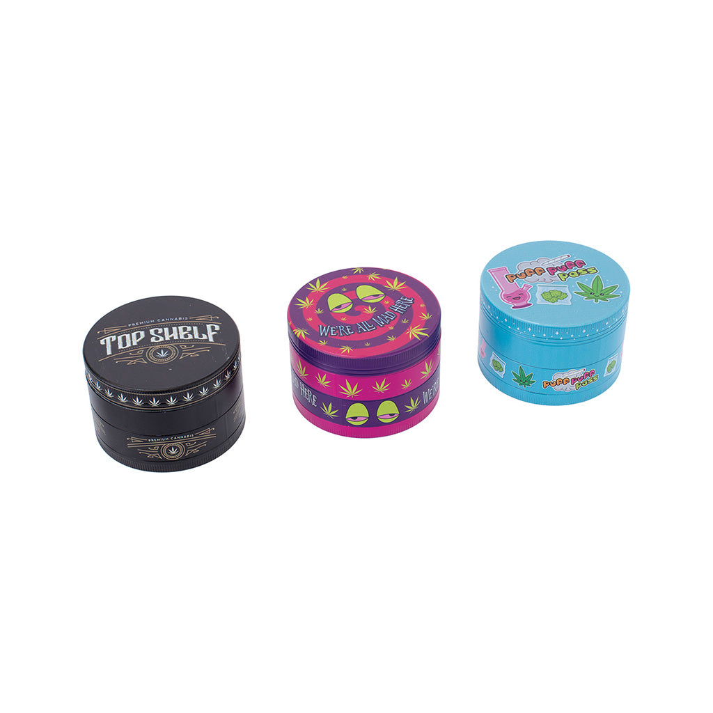 6ct 63mm Wacky Grinders - Leaf Set Wholesale | Wacky Grinders
