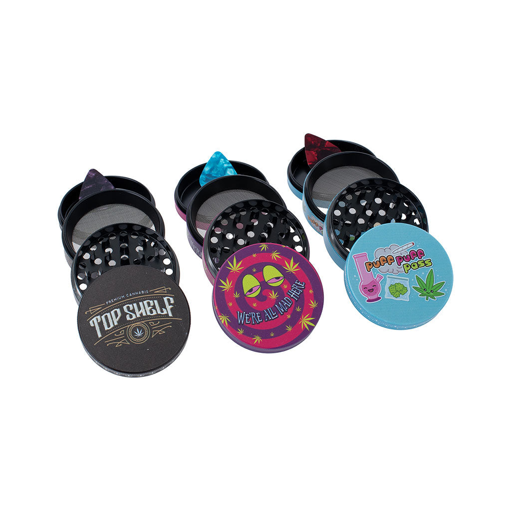 6ct 63mm Wacky Grinders - Leaf Set Wholesale | Wacky Grinders
