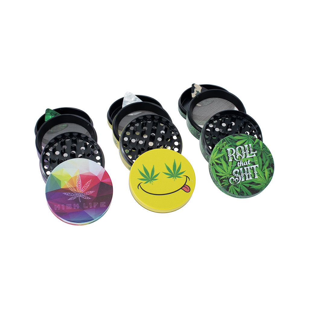 6ct 63mm Wacky Grinders - Leaf Set by Wacky Grinders - Wholesale