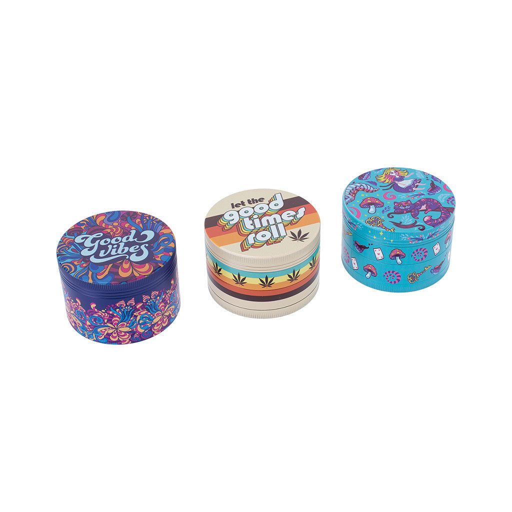6ct 63mm Wacky Grinders - Good Vibes Set Wholesale