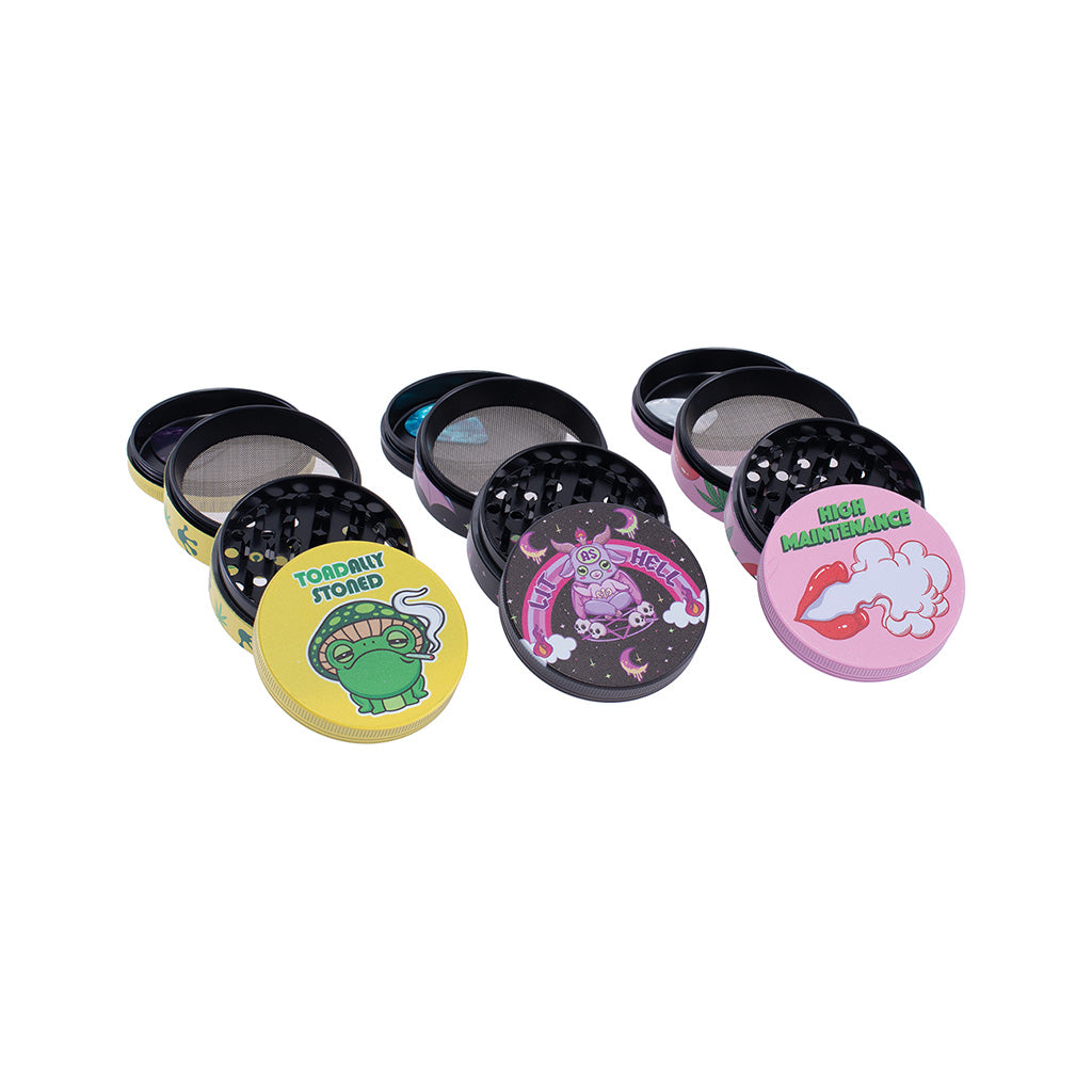 6ct 63mm Wacky Grinders - Mix 3 Wholesale | Wacky Grinders