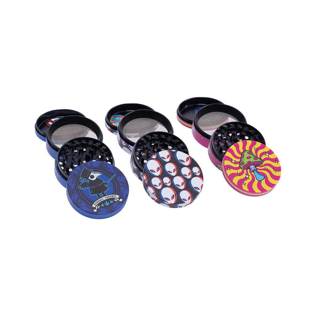 6ct 63mm Wacky Grinders - Mix 3 Wholesale | Wacky Grinders