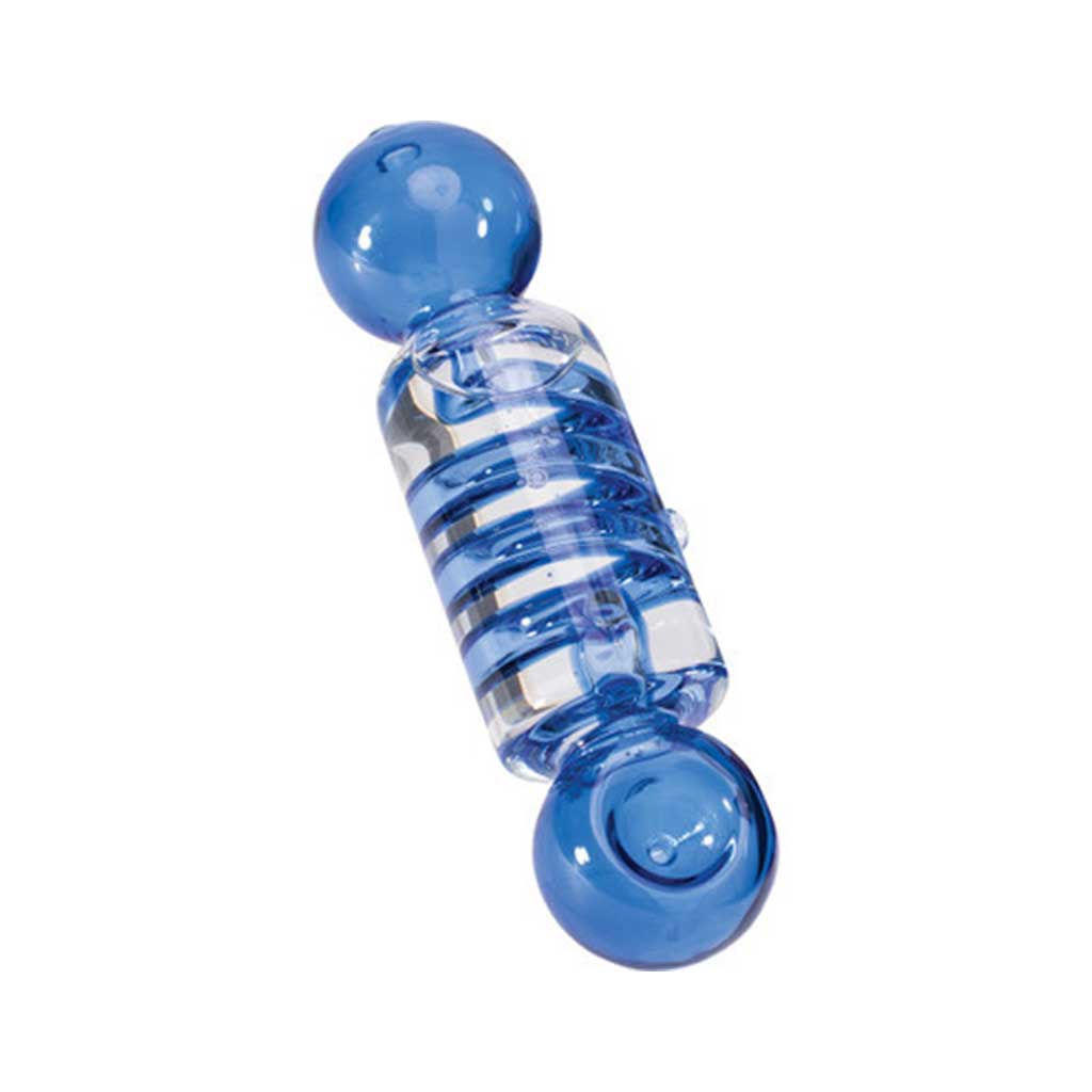 5.7in Blue Coil Glycerin Hand Pipe by Green Flower - Wholesale