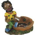 Jamaican Poly Resin Ashtray With a Relaxed Smoker Figurine by Connection Store - Old HBH Wholesale - Wholesale