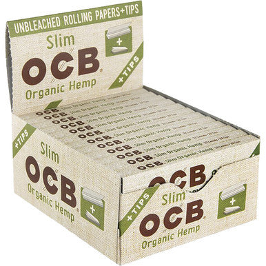 24 Ct. Ocb Unbleach Organic Hemp King Slim W/ Tips by OCB - Wholesale